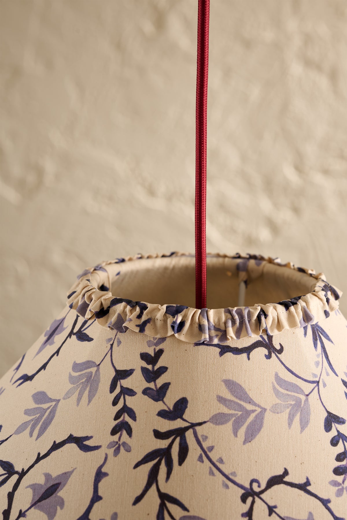 A close up detail of the frill top edge on Daunder Ruffle Statement Lampshade